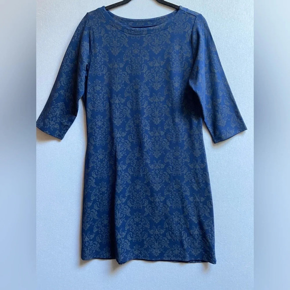 Blue Sky Paisley print 3/4 bamboo organic cotton dress Sz M - Picture 2 of 7